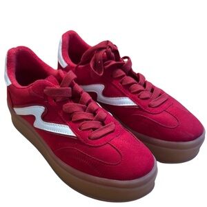 Red Sneakers with White Accents Steve Madden Madden girl new without box